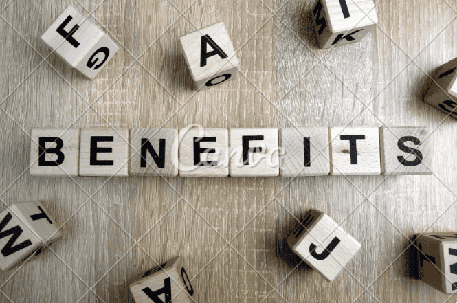 Benefits Word From Wooden Blocks