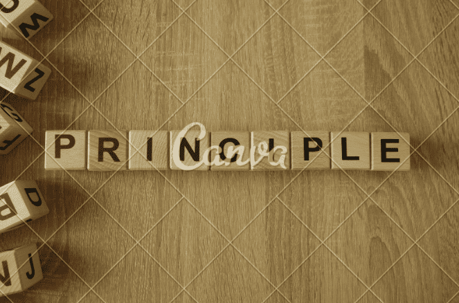 Principle word from wooden blocks