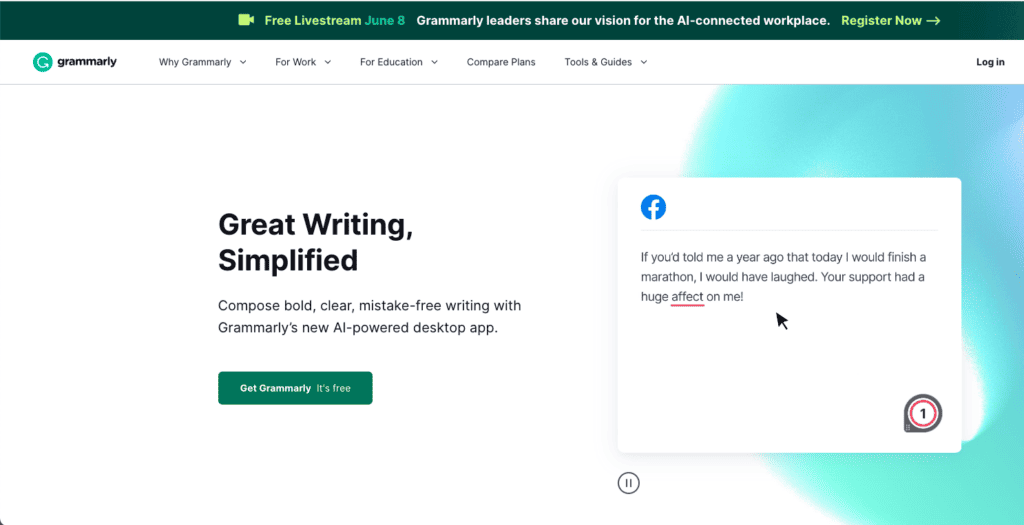 Grammarly Best Writing Assistant Software